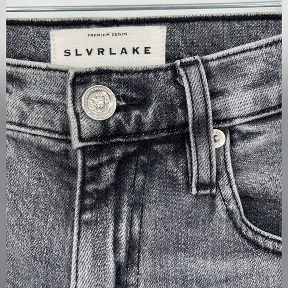 SLVRLAKE Beatnik High Rise Skinny Jeans Slim Harvest Moon Black Gray Grey 24 - Picture 10 of 14